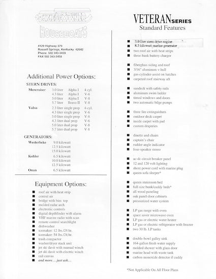 Jamestowner Veteran Series Brochure