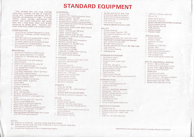 Heritage East 36 Brochure
