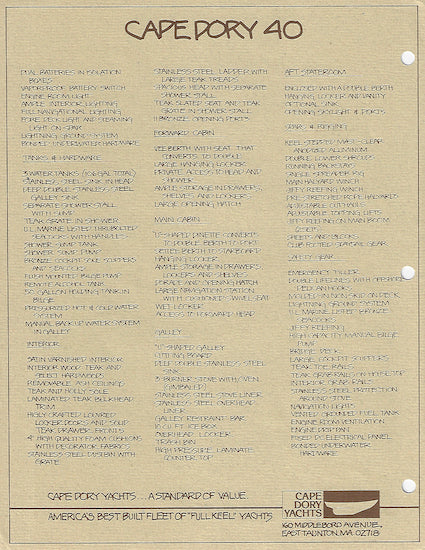 Cape Dory 40 Brochure