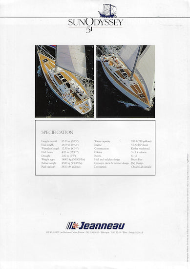 Jeanneau Sun Odyssey 51 Brochure