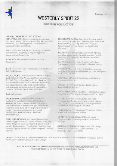 Westerly Spirit 25 Brochure