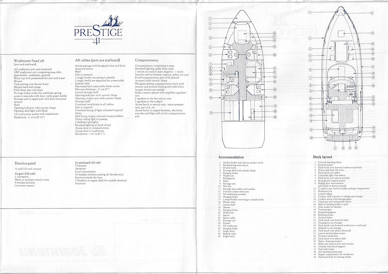 Jeanneau Prestige 41 Brochure Package