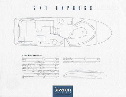 Silverton 271 Express Specification Brochure