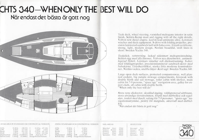 Sweden Yachts 340 Brochure