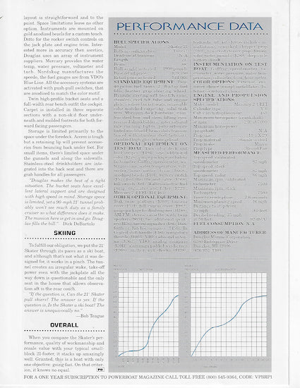 Douglas Skater 21 Powerboat Magazine Reprint Brochure