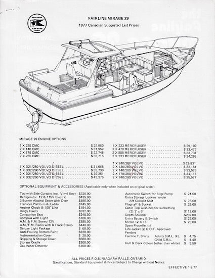 Fairline Mirage 29 Brochure