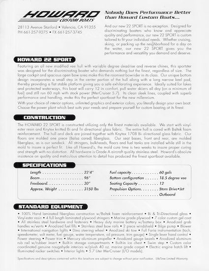 Howard 22 Sport Brochure