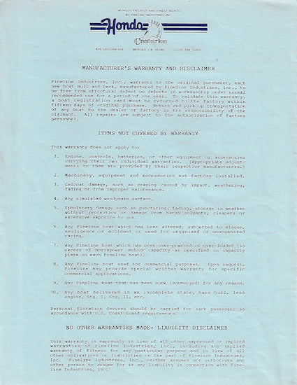 Ski Centurion 1983 Price List