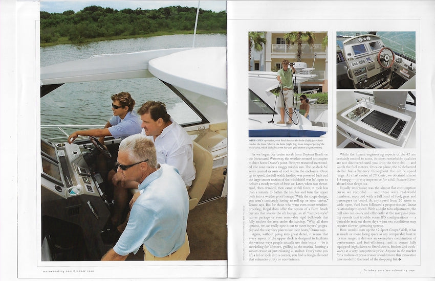 Regal 42 Sports Coupe Motorboating Magazine Reprint Brochure