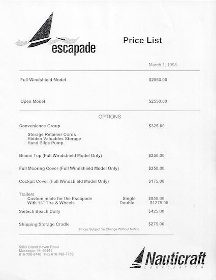Escapade Brochure