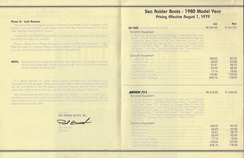 Sea Raider 1980 Brochure