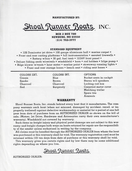Shoal Runner 1856 / 2056 Brochure