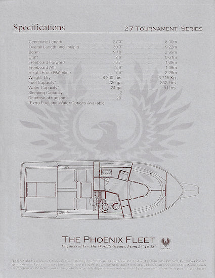Phoenix 27 Tournament Series II Specification Brochure