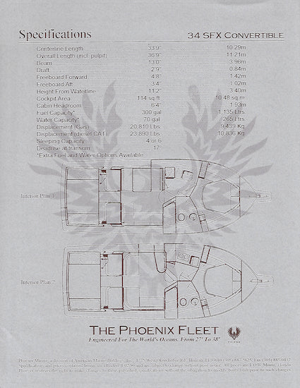 Phoenix 34 SFX Convertible Specification Brochure