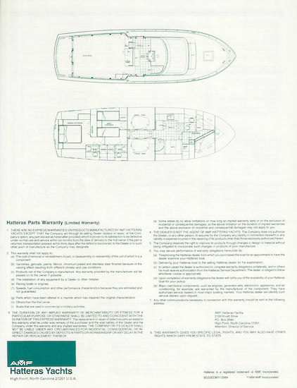 Hatteras 53 Extended Deckhouse Motor Yacht Specification Brochure