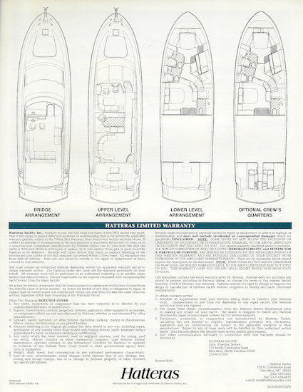 Hatteras 6300 Raised Pilothouse Specification Brochure