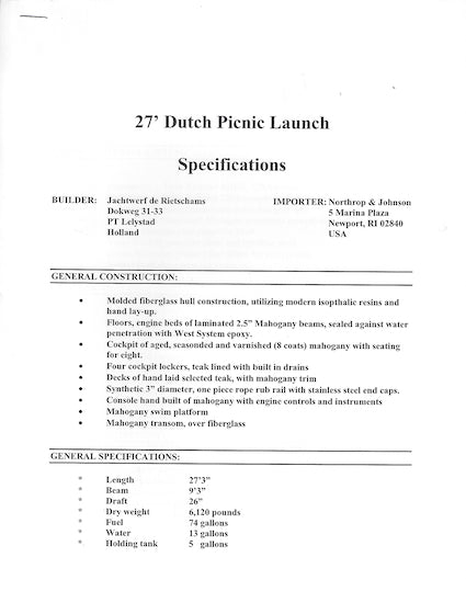 Rietschams 27 Picnic Launch Brochure