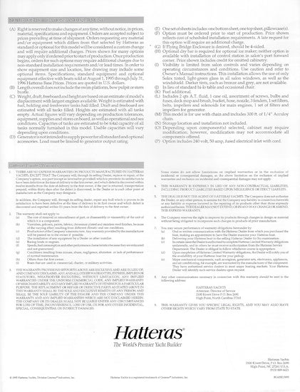 Hatteras 42 Cockpit Motor Yacht SE Specification Brochure