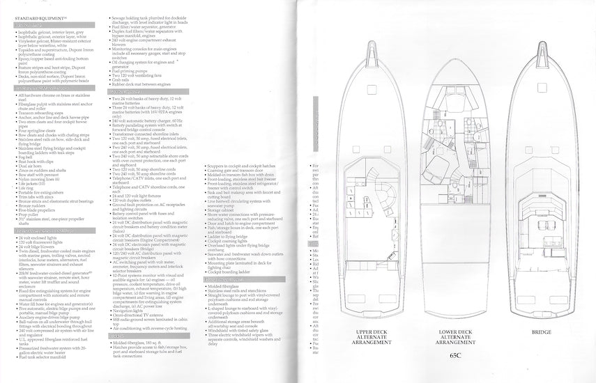 Hatteras 65 Convertible Specification Brochure