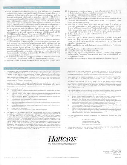 Hatteras 42 Cockpit Motor Yacht SE Specification Brochure