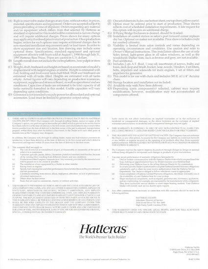 Hatteras 42 Cockpit Motor Yacht Specification Brochure