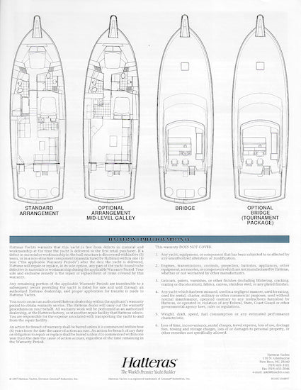 Hatteras 50 Convertible Specification Brochure