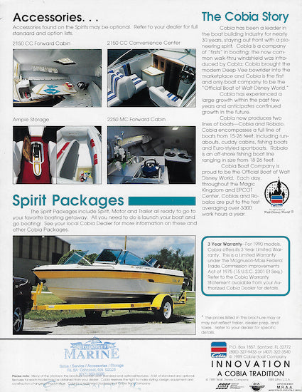 Cobia 1990 Spirit Brochure