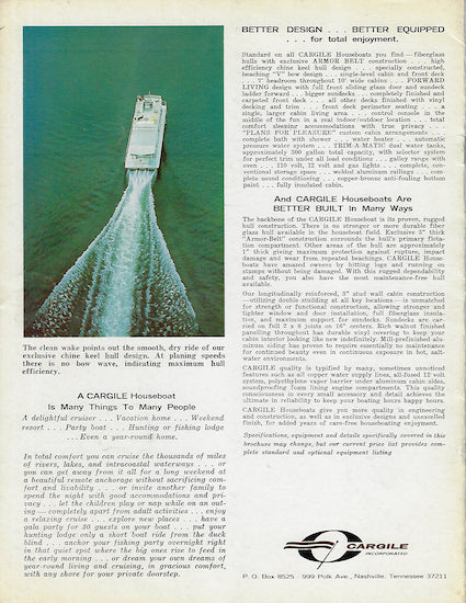 Cargile Houseboat Brochure