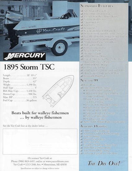 Yar-Craft 1895 Storm TSC Brochure