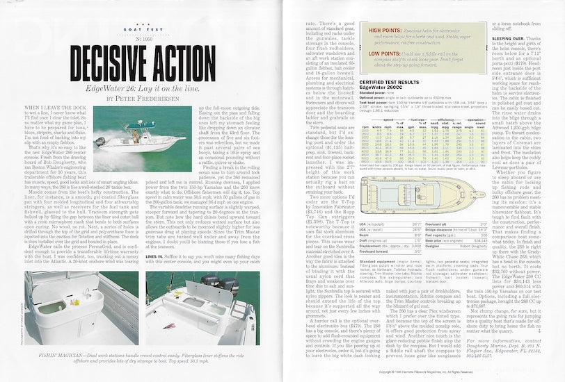 Edgewater 26 Boating Magazine Reprint Brochure