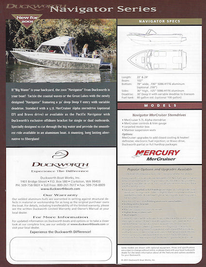 Duckworth 2001 Brochure