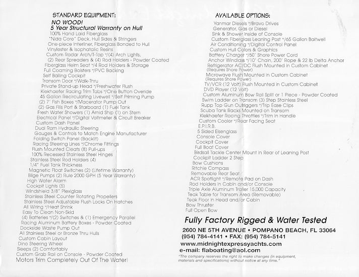Midnight Express 39 Brochure