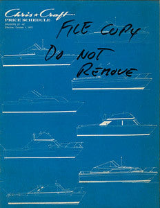 Chris Craft 1973 Cruisers Price List