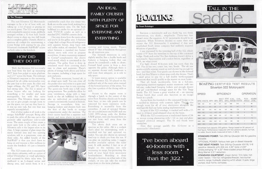 Silverton 322 Motor Yacht Magazine Reprint Brochure