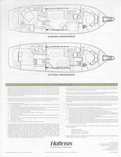 Hatteras 52 Sport Deck Motor Yacht Specification Brochure