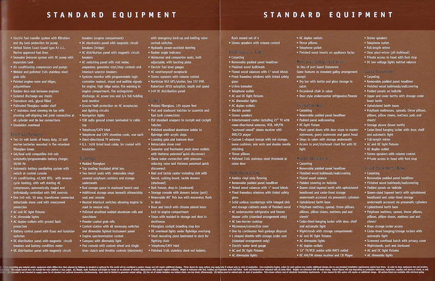 Hatteras 50 Convertible Specification Brochure