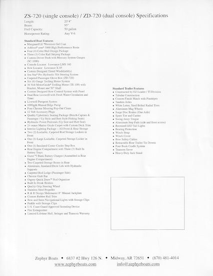 Zephyr ZS-720/ZD-720 Brochure