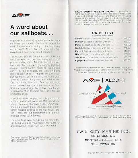 AMF 1973 Alcort Brochure