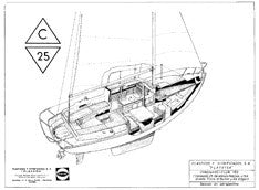 Coronado 25 Starboard Profile Cutaway Plan - Plasticos (Spanish builder)