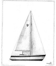 Columbia 34 Mk II Sail Plan - Artistic Rendering