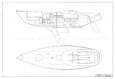 Columbia 43 Interior Arrangement Plan - Deck Centerboard