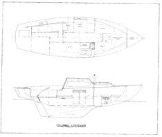 Columbia Contender Interior & Starboard Profile Plan