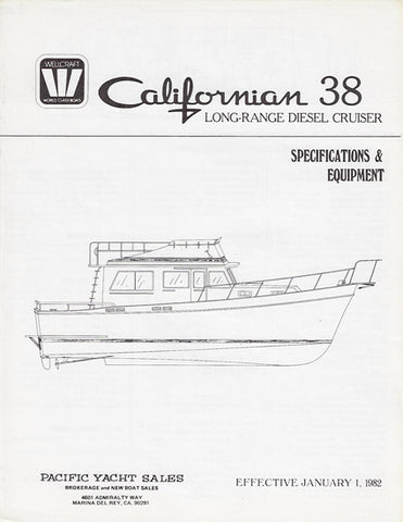 Wellcraft Californian 38 Trawler Specification Brochure