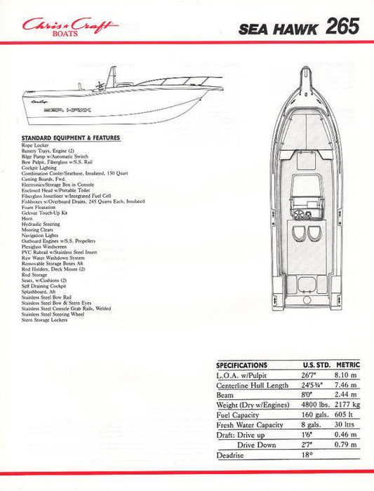 Chris Craft Sea Hawk 265 Digital Brochure