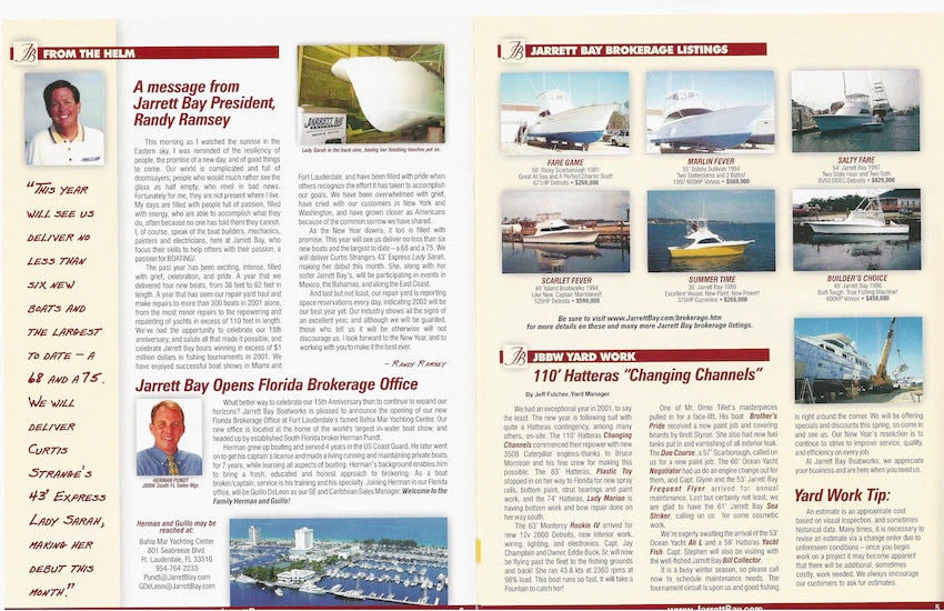 Jarrett Bay Carolina Flare Newsletter - Winter 2002