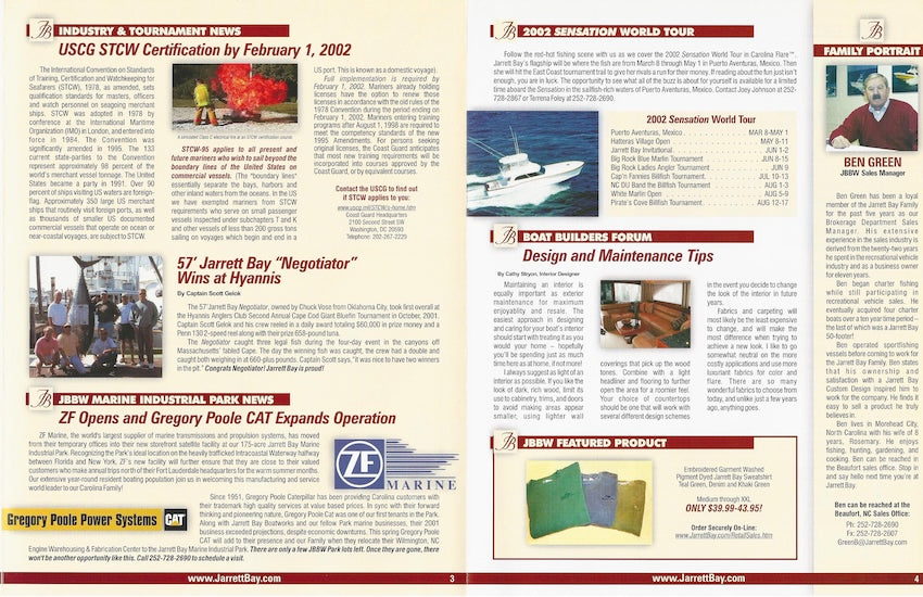 Jarrett Bay Carolina Flare Newsletter - Winter 2002