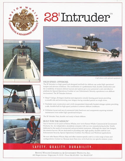 Boston Whaler Baja Intruder 28 Brochure