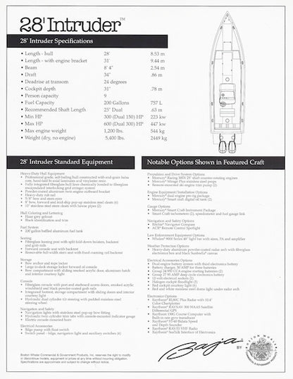 Boston Whaler Baja Intruder 28 Brochure