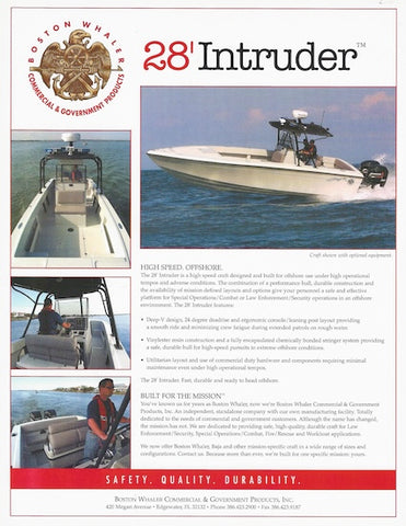 Boston Whaler Baja Intruder 28 Brochure