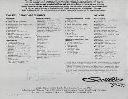 Sea Ray 1986 Seville Brochure